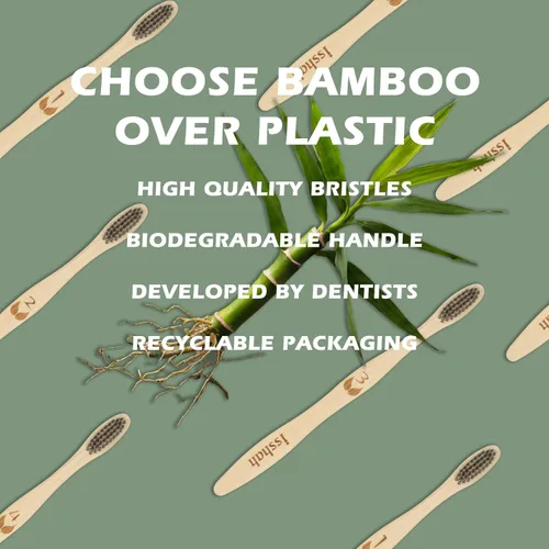Vista 5 de Biodegradable Eco-Friendly Natural Bamboo Charcoal Toothbrushes, FSC Certified and PETA Approved - 12 Count