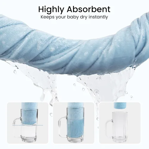 Vista 4 de Softan Paquete de 2 toallas con capucha para bebé, toallas de baño de algodón suave de primera calidad con capucha, extragruesas y súper