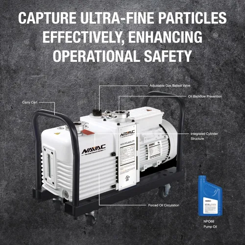 Vista 3 de NAVAC NRD16T Bomba de vacío industrial para aplicaciones comerciales e industriales pesadas 12 CFM, 3 micrones Filtro de niebla de aceite