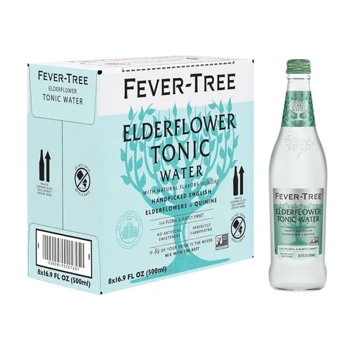 Vista 17 de Fever-Tree Botellas de vidrio de agua tónica, flor de saúco, 163.2 onzas líquidas