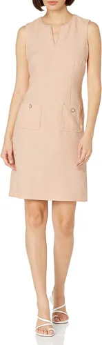 Vista 3 de KARL LAGERFELD Vestido de tweed con bolsillos para mujer Naranja