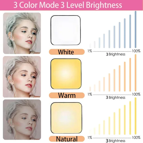 Vista 4 de Funda con luz para selfie para iPhone 13 Pro Max, con iluminación flash, funda para selfie, recargable, LED, compatible con transmisión en vivo