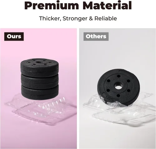 Vista 3 de Fit Meal Prep Paquete de 30 recipientes de plástico transparente con bisagras de 8.5 x 8 x 3.2 pulgadas, recipientes de plástico desechables