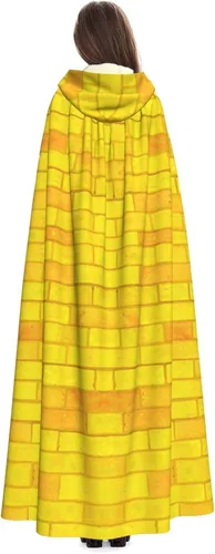 Vista 5 de Brick Road of Yellow - Capa con capucha para Halloween, disfraz de bruja para fiesta de vacaciones, cosplay (unisex)