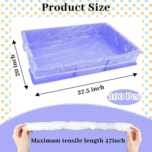 Vista 2 de BNOSDM 100 piezas desechables para jaula de conejo, de plástico, para conejillos de indias, ropa de cama, bolsas de arena para hámster, película