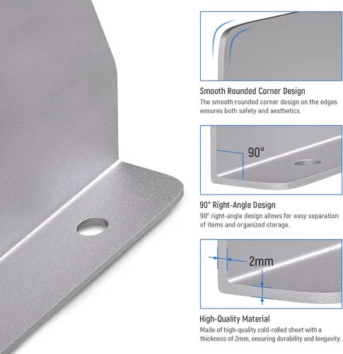 Vista 3 de AA Products P-SH-Divider-Top - Divisor de estante de 4.3 pulgadas, versión aumentada, accesorios diseñados para tableros superiores