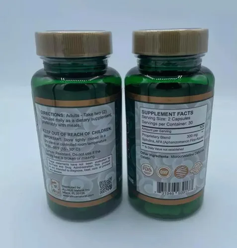 Vista 3 de Celulas Madres Potenciador de Células Madre 60 Cápsulas Espirulina AFA Naturall 1 Botellón Biocell - Regenex - Madre Cell Plus