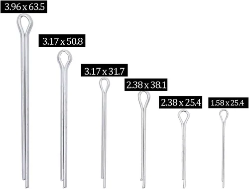 Vista 2 de Glarks Kit surtido de pasadores de chaveta chapados en zinc resistente de 555 piezas