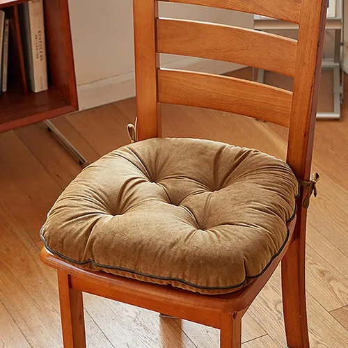 Vista 10 de Cojín para silla, cojín grueso para el suelo, cómodo y suave, cojín de terciopelo para silla con lazos, cojín de meditación para dormitorio, balcón