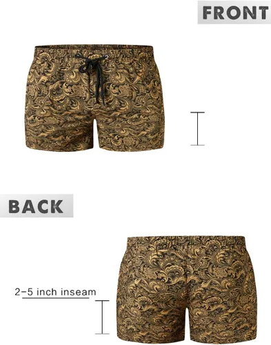 Vista 5 de GINGTTO Trajes de baño con pantalones cortos de playa para hombre con forro de malla