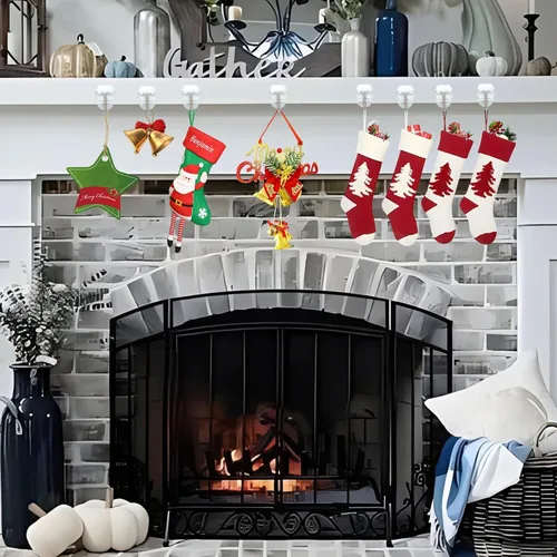 Vista 2 de 25 ganchos pequeños + 30 tiras extraíbles, ganchos de alambre transparente, ganchos utilitarios sin daños, resistentes con tiras adhesivas, gancho