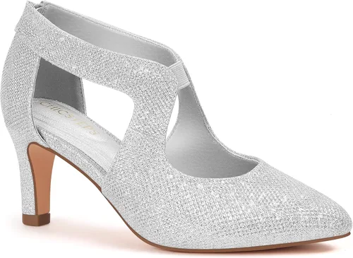 ChicSteps Women's Pumps,Comfortable Closed Toe 3-Inch Kitten Heels,Low Heels for Work,Office,Wedding,and Dressy Occasions,Dress Shoes for Women
