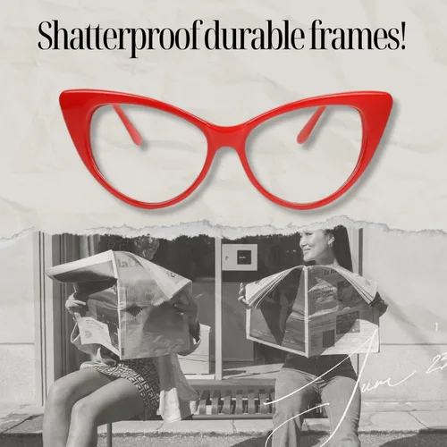 Vista 2 de ShadyVEU Gafas de sol vintage Cateye protección UV sin receta lente transparente elegante moda retro Mod