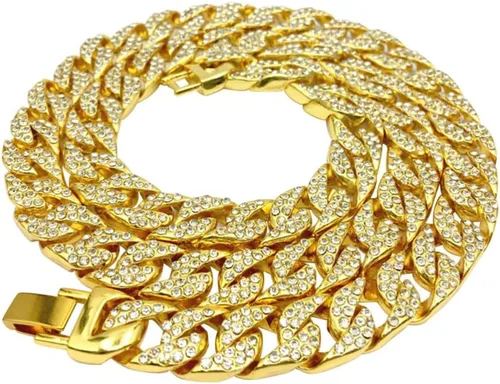 KESYOO Cadena de caja redonda, joyería de hip hop, cadena de acero inoxidable, collar de eslabones dorados para hombres, cadena de serpiente, cadena