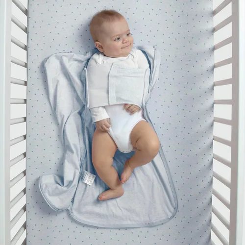 Vista 8 de Delta Children Gap babyGap TrueSleep - Saco de dormir con manta integrada, Raya azul
