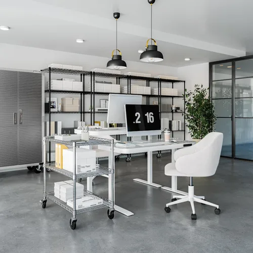 Vista 2 de Seville Classics carrito utilitario multifunción industrial, clasificado por NSF Acero