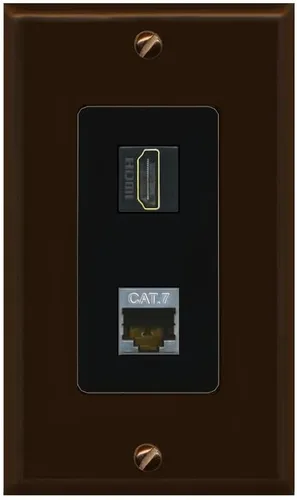 Vista 4 de RiteAV Placa de pared HDMI y Cat7 - 1 cuadrilla [negro/marfil]