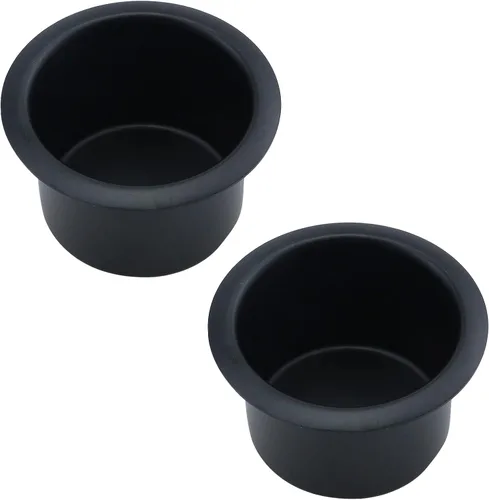 2 portavasos de metal para automóviles, portavasos de aluminio para sofá, reclinable, barco, patio, mesa de póquer, automóvil, camión, color negro