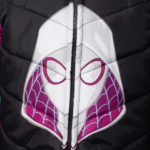 Vista 5 de Marvel Spidey and His Amazing Friends Ghost-Spider - Chaqueta acolchada con cremallera para niñas y niños grandes