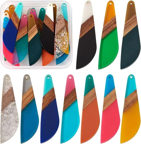 Vista 47 de Colgante de madera de resina, Resina, No es una piedra preciosa