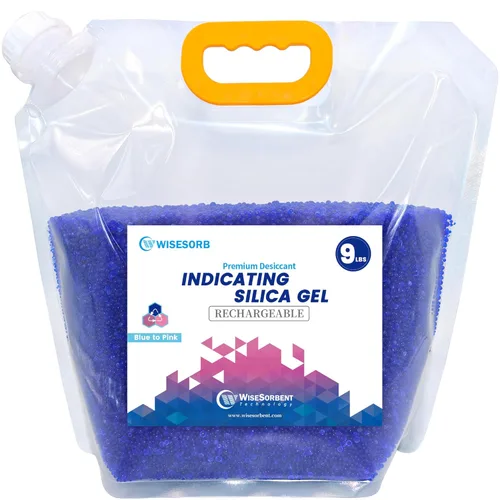 Vista 11 de Wisesorb Cuentas de gel de sílice indicadoras de azul a rosa, deshumidificador desecante reutilizable del gel de sílice de 2 libras