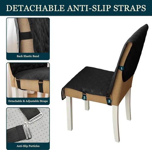 Vista 5 de Yonus Funda impermeable para silla de comedor, funda para silla de oficina, funda resistente al agua para silla de comedor, funda para silla