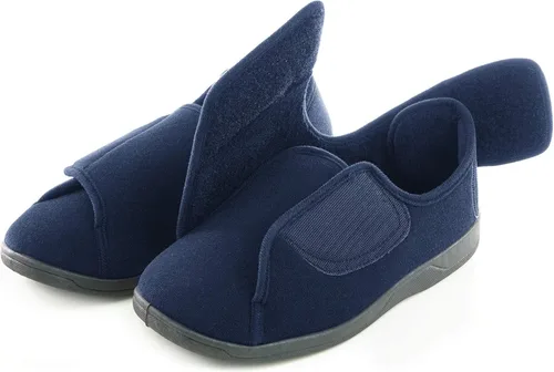 Pantuflas para diabéticos de espuma viscoelástica 80-D para hombre con cierres ajustables, ancho extra ancho, cómodo, cálido, forro polar, artritis,