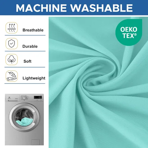 Vista 9 de Spandex Table Cover for 6 Foot Rectangle Tables-4 Pack Aqua Blue Outdoor Picnic Elastic Table Cover-Spandex Stretch Folding Table Cloths for Camping