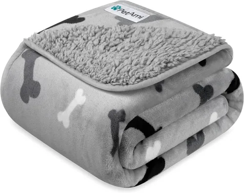 Vista 21 de PetAmi Manta impermeable para perros y gatos, a prueba de orina, reversible, forro polar suave, lavable, 24 x 32 pulgadas, color beige