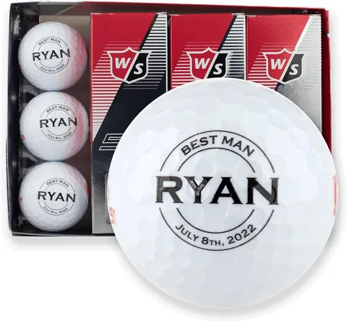 Vista 9 de Pelotas de golf personalizadas, 1 docena, Wilson, diseños personalizados para padrinos de boda, padrino, ushers, oficiales