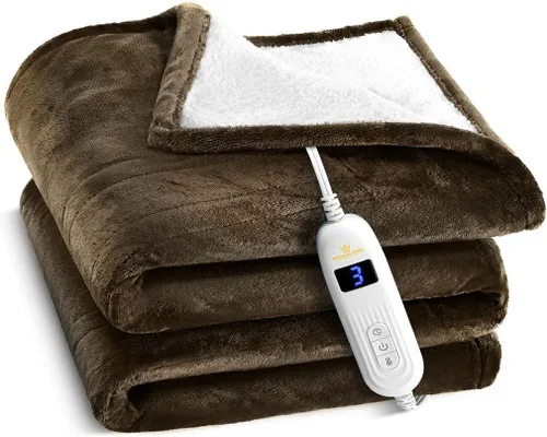 Vista 9 de Medical king Manta térmica, lavable a máquina, extremadamente suave y cómoda, manta eléctrica tipo throw, calentamiento rápido con controlador