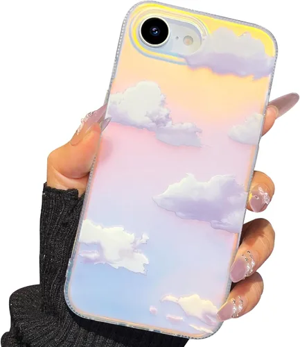 Vista 83 de I-MGAE-IN-AR - Funda diseñada para iPhone 12 y 12 Pro, diseño de mariposa plateada brillante, funda protectora de poliuretano termoplástico, suave