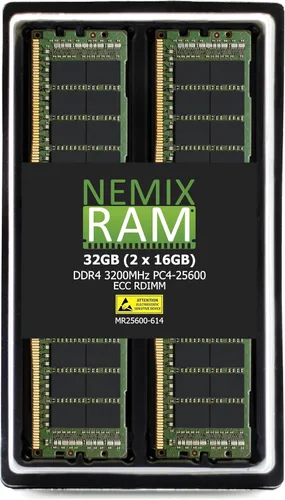 Vista 6 de NEMIX RAM 16 GB (1 x 16 GB) DDR4 3200 MHZ PC4-25600 2Rx4 ECC RDIMM compatible con la placa base GIGABYTE MC62-G40 MC62-G41
