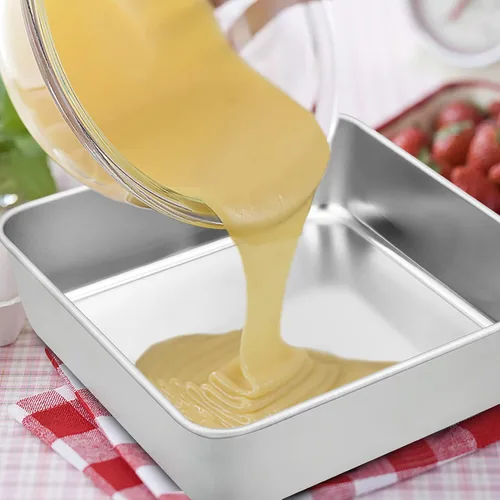 Vista 7 de TeamFar Molde cuadrado para tartas de 6 pulgadas, mini molde cuadrado de acero inoxidable para hornear asar, saludable y resistente, diseño de una