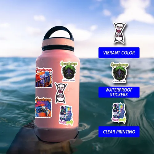 Vista 5 de 65 calcomanías de piel de gallina, de suspenso de terror, estética, impermeable, calcomanías de vinilo para botella de agua, laptop, teléfono