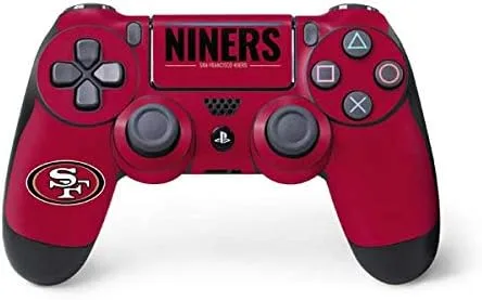 Vista 13 de NFL San Francisco 49ers Skin para mando de PS4 Pro/Slim – San Franciso 49ers blanco y negro