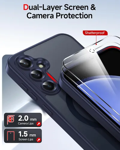 Vista 700 de LeYi Funda para teléfono Samsung-S23: protector de pantalla e imán MagSafe Púrpura