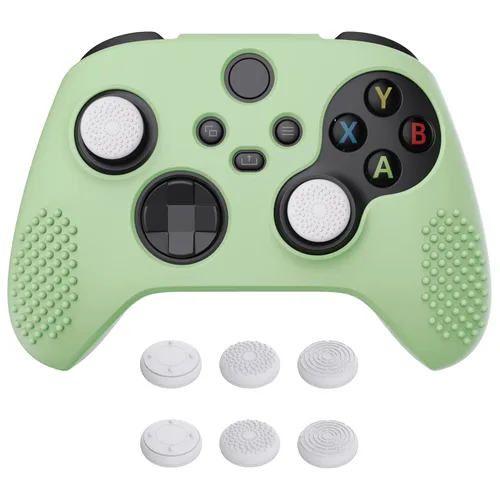 Vista 17 de eXtremeRate PlayVital Aqua Green 3D Studded Edition Anti-slip Silicone Cover Skin for Xbox Series X/S Controller, Soft Rubber Case Protector for