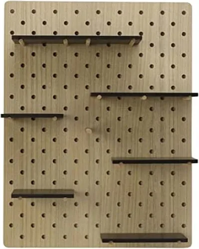Vista 8 de MELANNCO Tablero de clavijas MDF para estantes, 20x10 pulgadas, negro