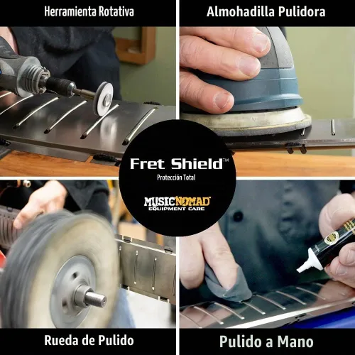 Vista 4 de MusicNomad Fret Shield™ - Herramienta Protectora Total del Diapasón para Pulir Trastes en Guitarras con Escala de Trastes de 24.75" - no recomendado