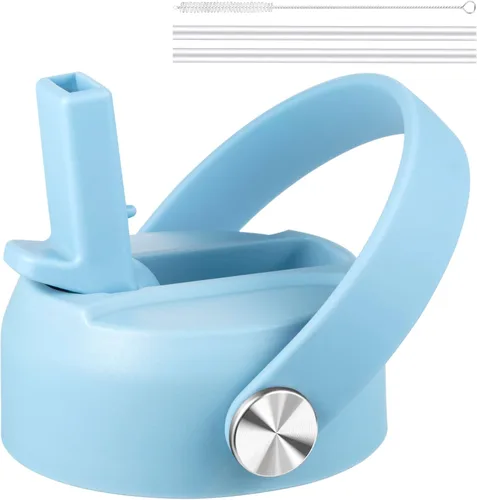 Vista 4 de KMN Tapa de popote para boca ancha Hydro Flask, tapas con popote para Hydroflask de boca ancha de 12, 16, 18, 20, 32, 40 onzas, tapa de popote
