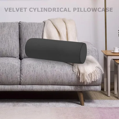 Vista 3 de Fundas de almohada cilíndricas de terciopelo para el cuello de 16 x 6 pulgadas con cremallera oculta para decoración del hogar, almohada cervical