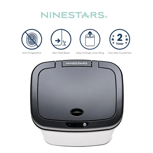 Vista 4 de Ninestars DZT-12-5 - Bote de basura automático, para dormitorio o baño, se abre sin tocarlo, con sensor de movimiento infrarrojo