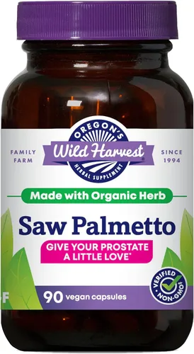 Oregon's Wild Harvest Saw Palmetto Organic Capsules, 90 cápsulas vegetarianas, 1170 mg
