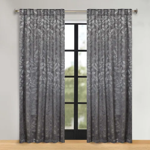 Vista 206 de Superior Cortinas opacas, oscurecimiento de la habitación para dormitorio, bloqueo solar, térmicas, cortinas bohemias modernas, colección de hojas