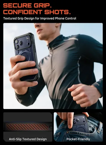 Vista 8 de SUPCASE Funda para iPhone 17 Pro Max (UBGrip Pro), [protector de pantalla de vidrio templado integrado y soporte] [cubierta de control de cámara]