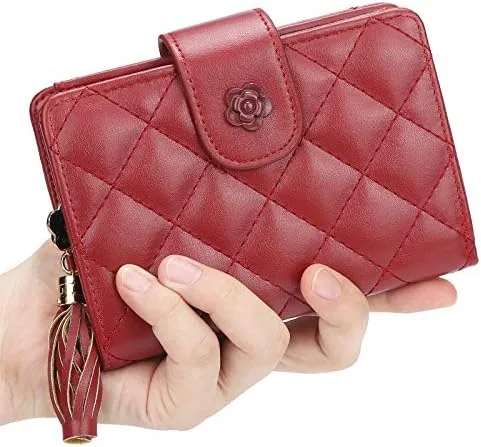 Vista 6 de Monedero de cuero de las mujeres Bifold Nlocking señoras con titular de la tarjeta ventana monedero