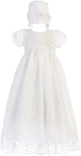 Vestidos de bautismo para niñas bebés, vestidos de bautizo para niña, vestido largo de encaje ropa de bautizo para bebé niña vestido Blanco