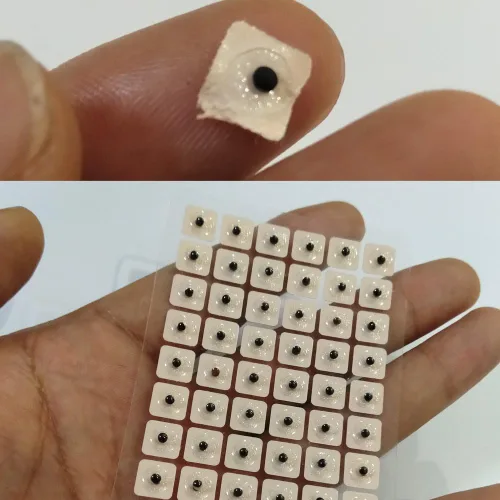 Vista 7 de WECANDO 600 unidades de acupuntura Vaccaria Needle Ear Seeds Masaje Pasta Pegatinas Oído Auricular Prensa Semilla