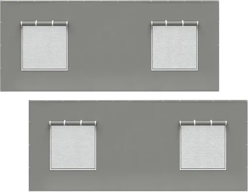 Pared lateral de repuesto para toldo de cochera de 20 x 6.6 pies, se adapta a cochera de 10 x 20, 12 x 20, 20 x 20 pies con ventanas enrollables,